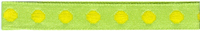Polyester Taffeta with Embroidered Dots - Lime/Yellow 10mm x 20m Polyester Taffeta with Embroidered Dots - Lime/Yellow 10mm x 20m
