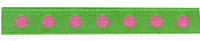 Polyester Taffeta with Embroidered Dots - Emerald/Cerise 10mm x 20m