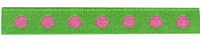Polyester Taffeta with Embroidered Dots - Emerald/Cerise 10mm x 20m Polyester Taffeta with Embroidered Dots - Emerald/Cerise 10mm x 20m