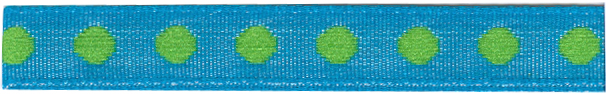 Polyester Taffeta with Embroidered Dots - Turquoise/Emerald 10mm x 20m