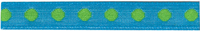 Polyester Taffeta with Embroidered Dots - Turquoise/Emerald 10mm x 20m Polyester Taffeta with Embroidered Dots - Turquoise/Emerald 10mm x 20m