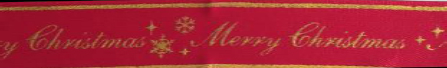 Elegant Merry Christmas Red/Gold 20m x 18mm