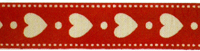 Heart Ribbon Off White/Red 16mm x 20m Heart Ribbon Off White/Red 16mm x 20m