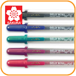 Sakura Silver and Gold Shadow Pens