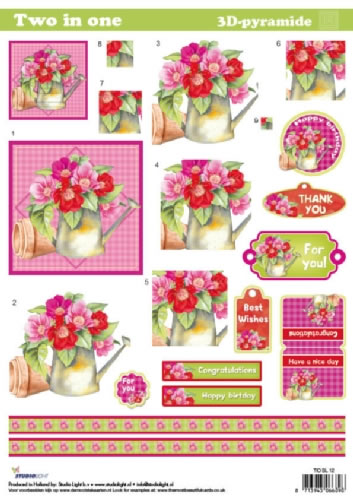 Two in One Pyramid 3D - Flowers (10 Sheets) NOW HALF PRICE