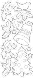 Starform Velvet Stickers - Trees, Holly, Bell and Robin Starform Velvet Stickers - Trees, Holly, Bell and Robin