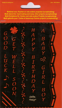Multi Stencil - Greetings / Sentiments DQ5 Multi Stencil - Greetings / Sentiments DQ5