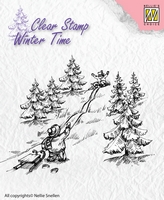 Nellie Snellen Clear Stamp Winter Time - Sledge Fun