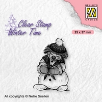 Nellie Snellen Clear Stamps Winter Time - Shy Snowman