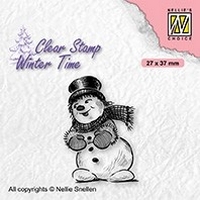 Nellie Snellen Clear Stamps Winter Time - Snowman with Tophat