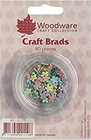 Flower Brads 80pcs Pastel