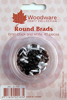 6mm Round Brads - Black and White 40pcs