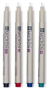 Pigma Micron Pens - Point size 05 (0.45mm line width)