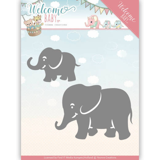 Yvonne Creations Welcome Baby Cutting Die - Little Elephants  Out Of Stock
