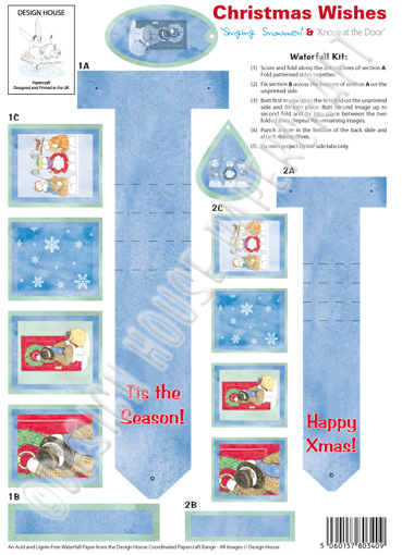 Design House Waterfall Kit - Christmas Wishes 'Singing Snowman & Knock At The Door'
